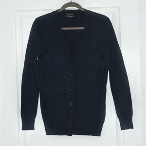 J. Crew with cashmere navy button up long sweater